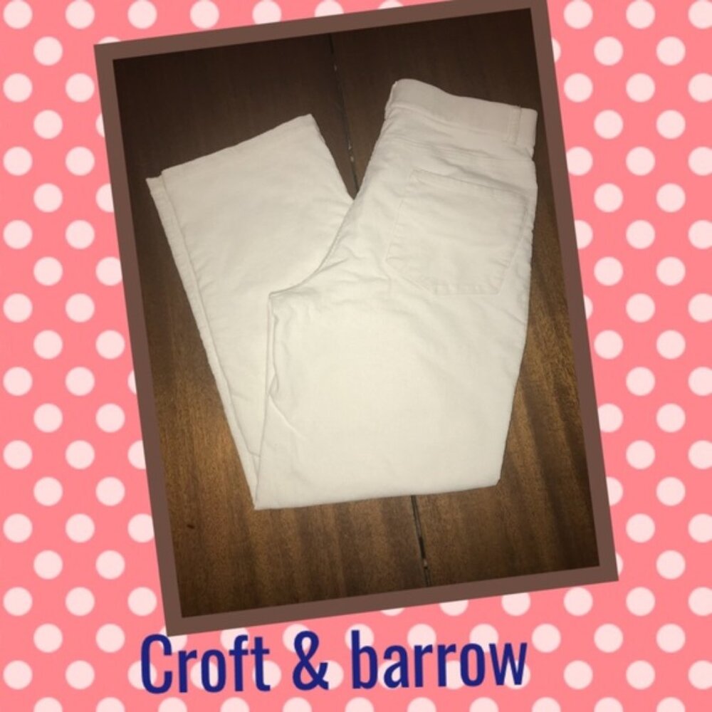 Croft & barrow five pocket white corduroy stretch pants